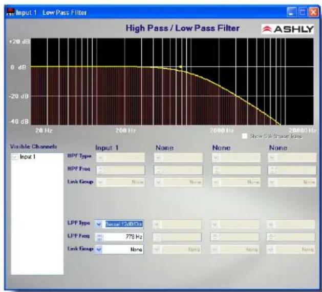 Ashly nXP754 - HPF and LPF filters - 2