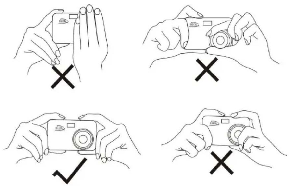 VIVITAR ViviCam VT324 - How to hold your camera correctly when capturing images - 1