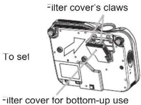 -filter cover's claws To set -filter cover for bottom-up use