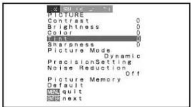 FUJITSU P50XHA10W - BASIC OPERATIONS [EX.: ADJUSTING TINT (Tint)] - 3