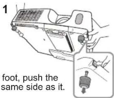 1 foot, push the same side as it.