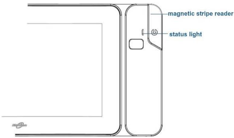 magnetic stripe reader status light