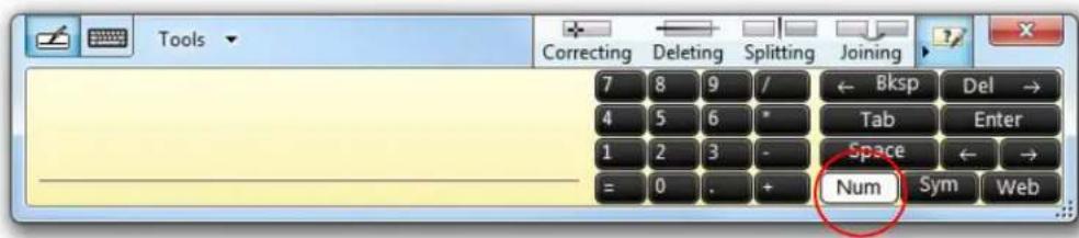 Tools Correcting Deleting Splitting Joining 7 8 9 / ← Bksp Del → 4 5 6 * Tab Enter 1 2 3 - Space ← → = 0 . + Num Sym Web