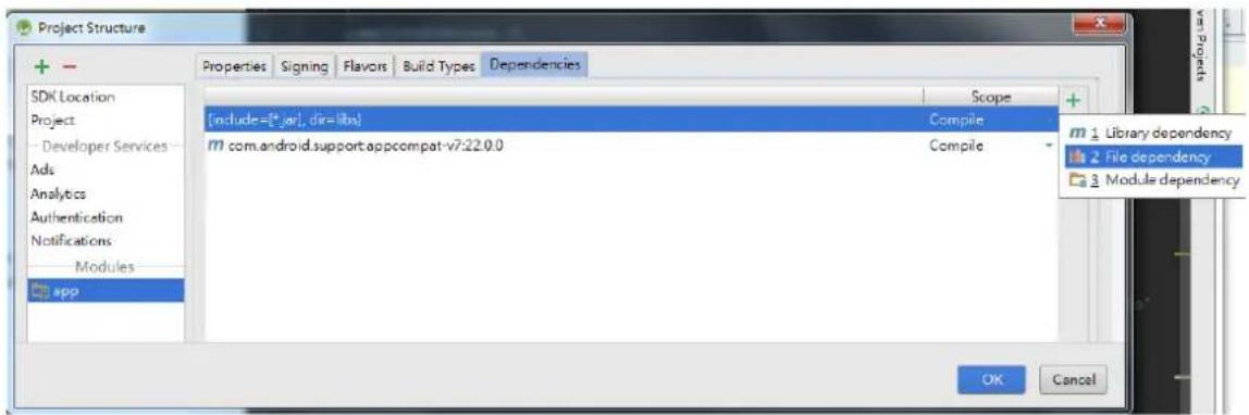 Advantech TREK-734 - - Click the "Dependency" tab. Then click "+" -> "File dependency" - 1