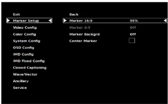 MARSHALL V-R261-DLW - Marker Setup Submenu - 1