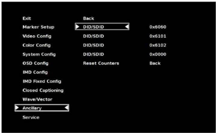 MARSHALL V-R261-DLW - Ancillary Submenu - 1