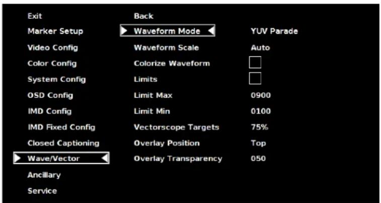 MARSHALL V-R261-DLW - Wave/Vector Submenu - 1