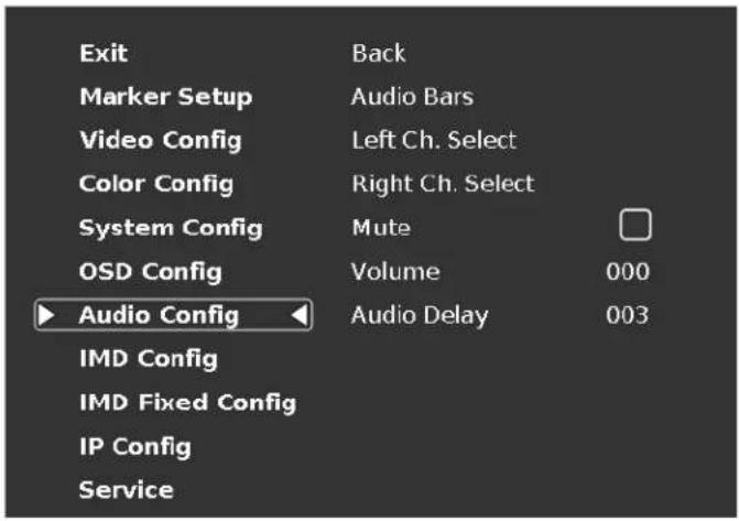 MARSHALL QVW-1708 - Audio Config Submenu - 1