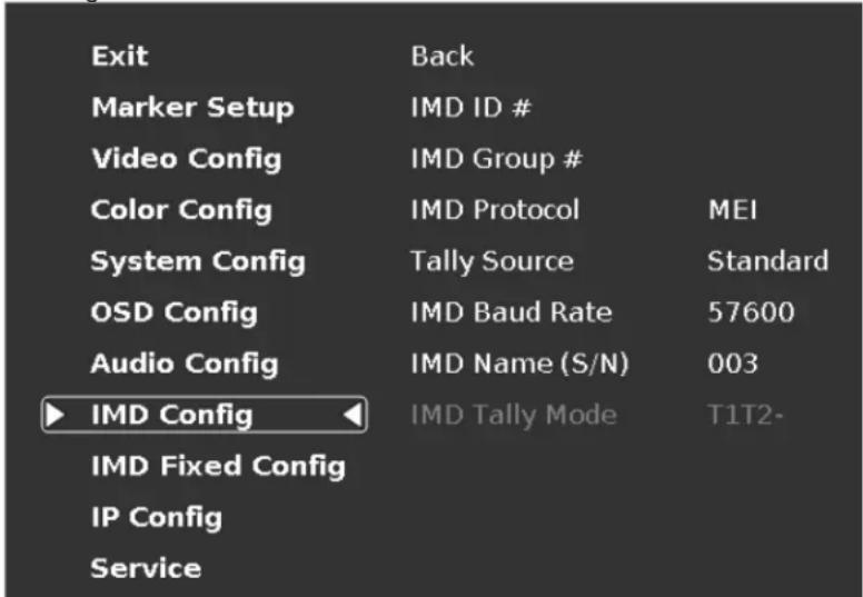 MARSHALL QVW-1708 - IMD Config Submenu - 1