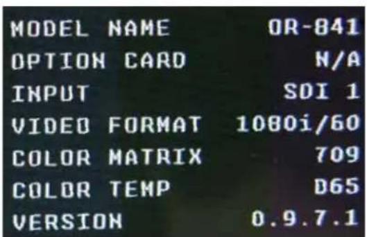 MARSHALL OR-841-HDSDI - Main Menu and Navigation - 2