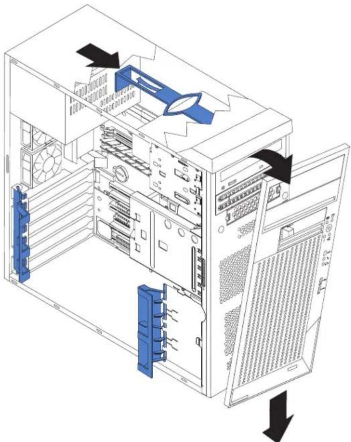 IBM IntelliStation A Pro - Removing the bezel - 1