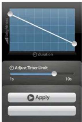 brightness duration Adjust Timer Limit 1s 10s Apply