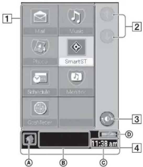 1 Mail Music Photo SmartST Schedule Monitor GoalMeter 2 3 4 11:38 am A B C