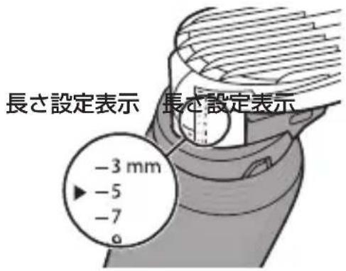 長さ設定表示 長さ設定表示 -3 mm -5 -7 a