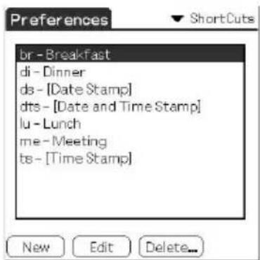br - Breakfast di - Dinner ds - [Date Stamp] dts - [Date and Time Stamp] lu - Lunch me - Meeting ts - [Time Stamp]