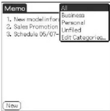 Memo 1. New modelinfo 2. Sales Promotion 3. Schedule 05/07- All Business Personal Unfiled Edit Categories... New