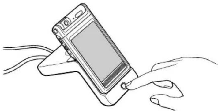SONY Clié PEG-NR7 - Performing a local HotSync® operation with the cradle - 1
