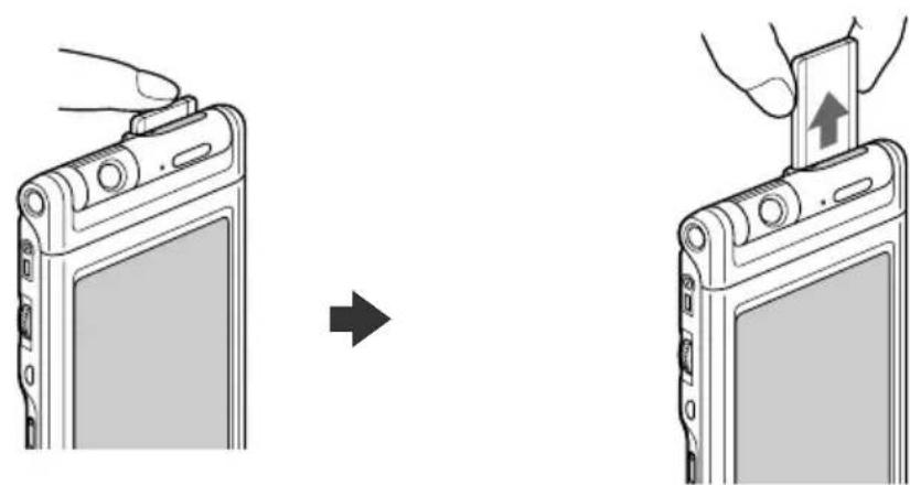 SONY Clié PEG-NR7 - To remove Memory Stick media - 1