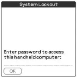 SystemLockout Enter password to access this handheld computer: OK