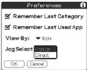Preferences ✓ Remember Last Category ✓ Remember Last Used App View By: ▼ Icon Jog Select PopUp Direct OK Cancel