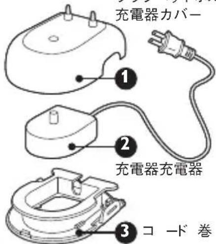 充電器カバー ① ② 充電器充電器 ③ コード巻
