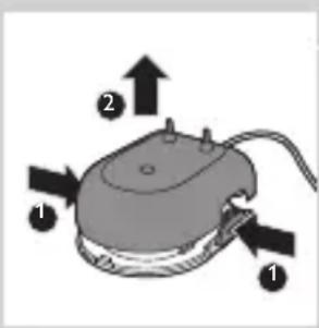 Diagram of a computer mouse with labeled parts and directional arrows indicating movement or positioning.
