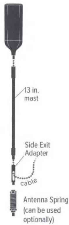 13 in. mast Side Exit Adapter cable Antenna Spring (can be used optionally)