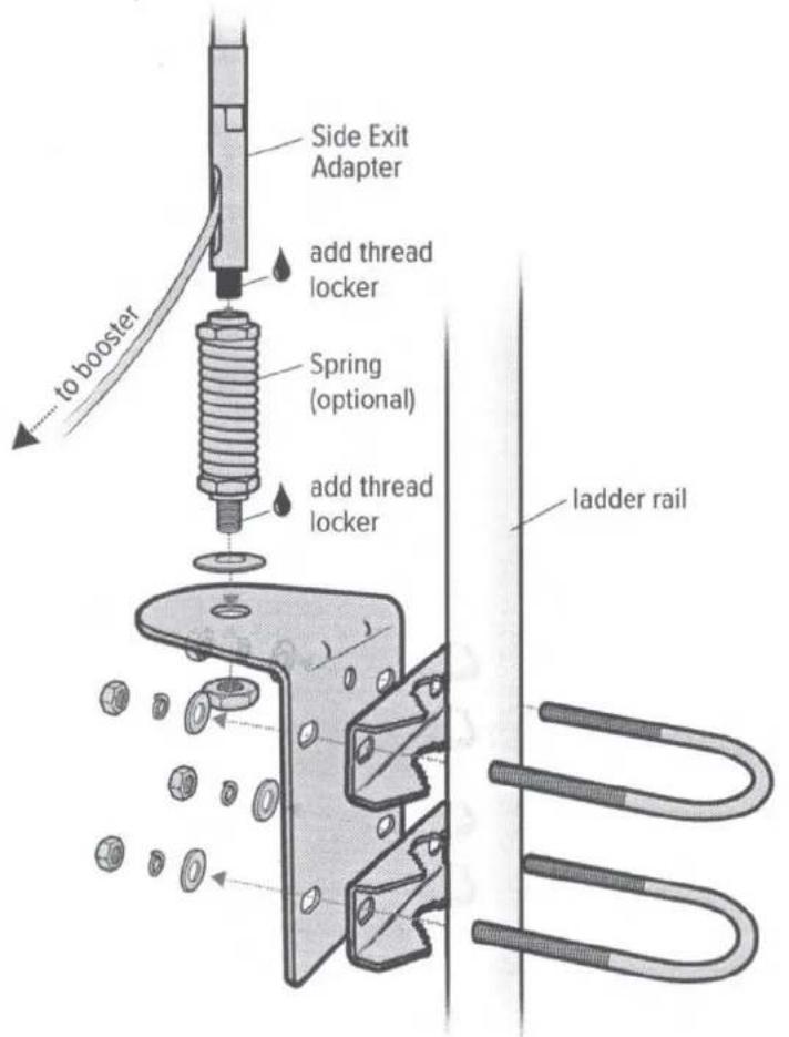 Side Exit Adapter add thread locker Spring (optional) to booster add thread locker ladder rail