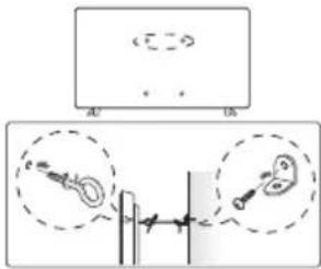 Diagram showing a device with labeled components and two circular insets highlighting specific parts, likely illustrating a mechanical or electrical setup.