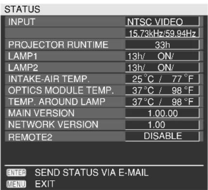 PANASONIC PT-DW5100UL - Status function - 1