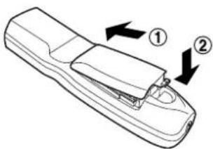 PANASONIC PT-DW5100UL - Close the battery compartment lid. - 1