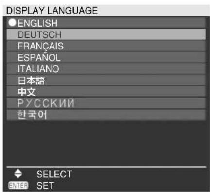 PANASONIC PT-DW5100UL - Changing the display language - 1