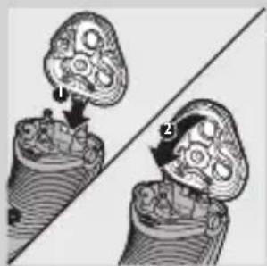 Diagram illustrating two mechanical components with labeled parts and directional arrows indicating movement or assembly.
