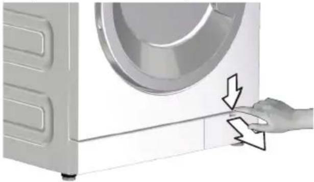 GRUNDIG GWE18420W - Draining remaining water and cleaning the pump filter - 5