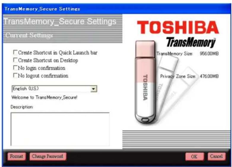 TOSHIBA TransMemory U2K - ■ 2.1 Changing the password using the Security Software - 2