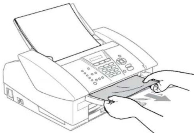BROTHER 1940CN - Document is jammed inside the front of the machine. - 1