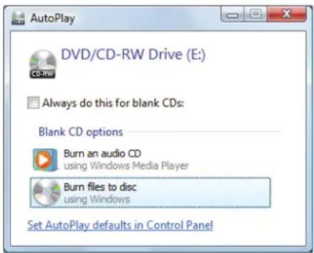 ACER NV5818H - Creating a data disc - 1