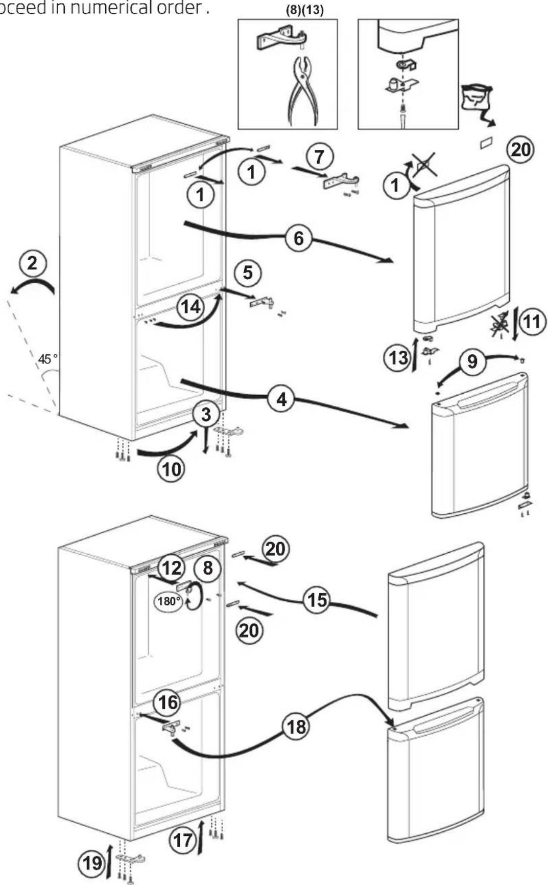BEKO BBM450X - Reversing the doors - 1