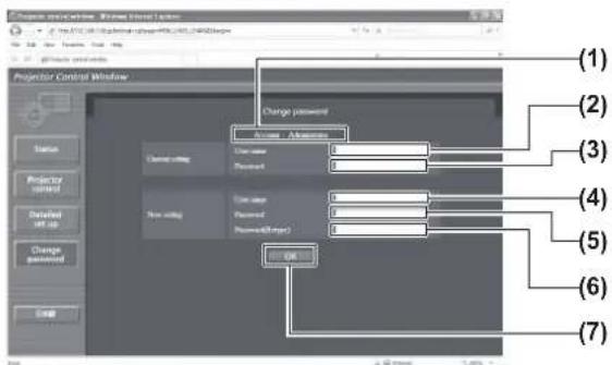 Project Control Window Change password Access Advanced Open user Password New user Password Password(Origin) OK (1) (2) (3) (4) (5) (6) (7)