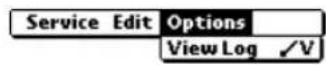 PALM Treo 180g - Options menu - 1