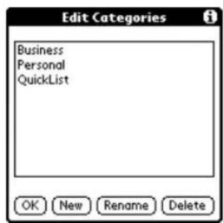 Edit Categories Business Personal QuickList OK New Rename Delete