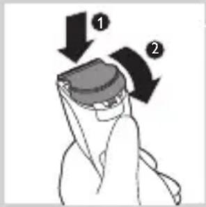 Diagram showing a person in protective gear with two labeled arrows indicating motion or change directions.