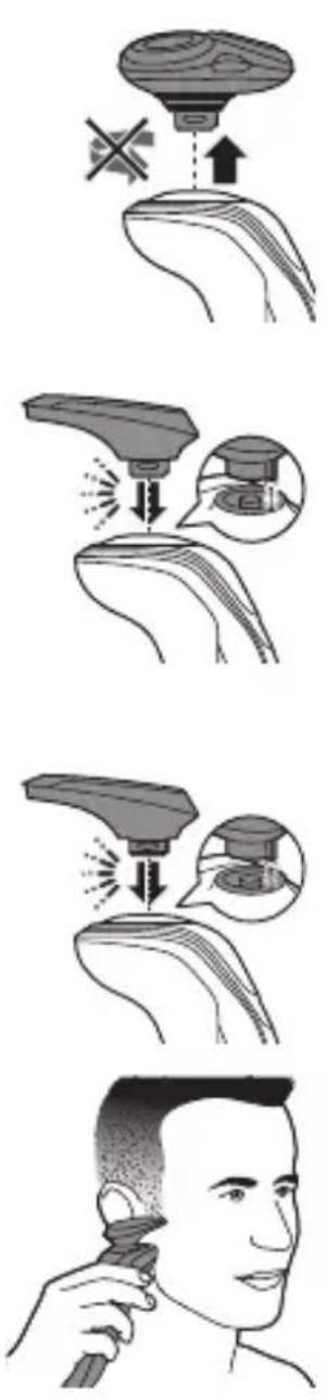 PHILIPS Series 5000 S5395 - Removing or attaching the click-on attachments - 1