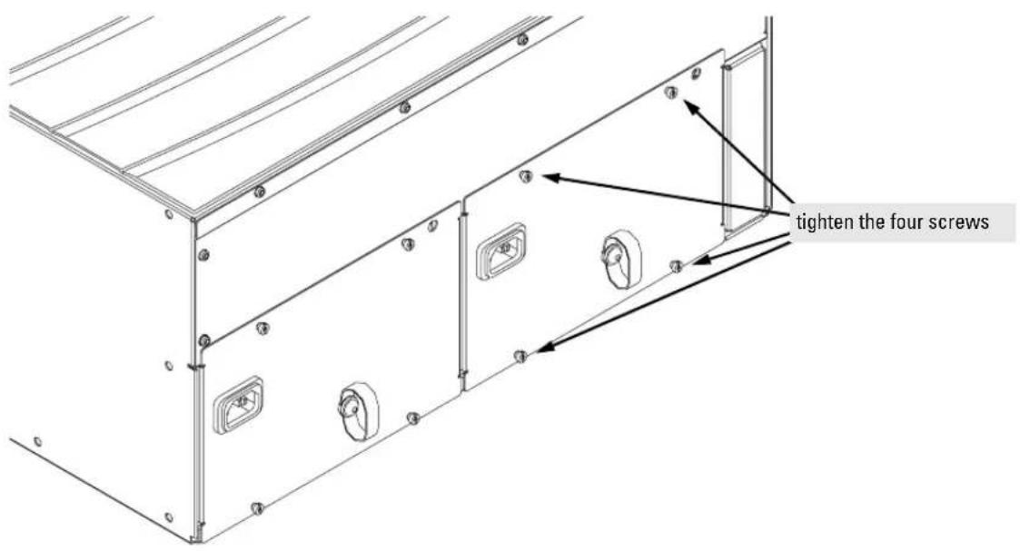 tighten the four screws