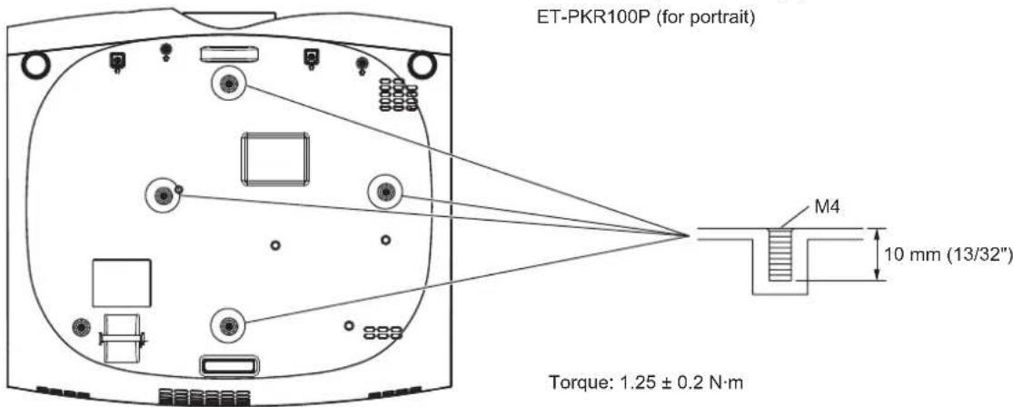 ET-PKR100P (for portrait) M4 10 mm (13/32") Torque: 1.25 ± 0.2 N·m
