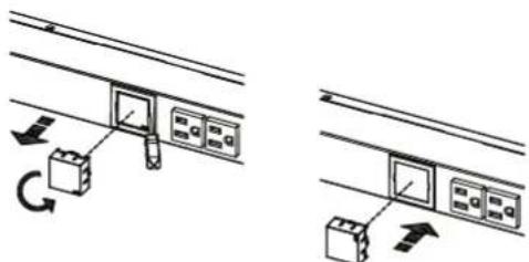 Diagram showing two electrical circuit setups with switches, transformers, and a battery, indicating rotation or connection states.