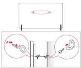 Diagram showing a mechanical or electrical setup with labeled components and directional arrows, including a magnified inset of a device with red and black markings.