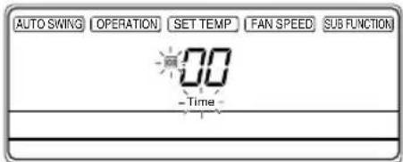 AUTO SWING OPERATION SET TEMP FAN SPEED SUB FUNCTION 00 Time