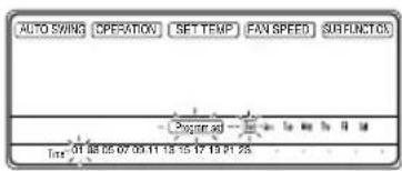 AUTO SWING C/PEPATION SET TEMP FAN SPEED SUBFUNCTION (###) 01.03.25 07.03.11 18:35:17 19:31:25
