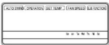 AUTO SWING OPERATION SET TEMP FAN SPEED SUB-FUNCTION 0x 0x 1x 2x 3x 4x